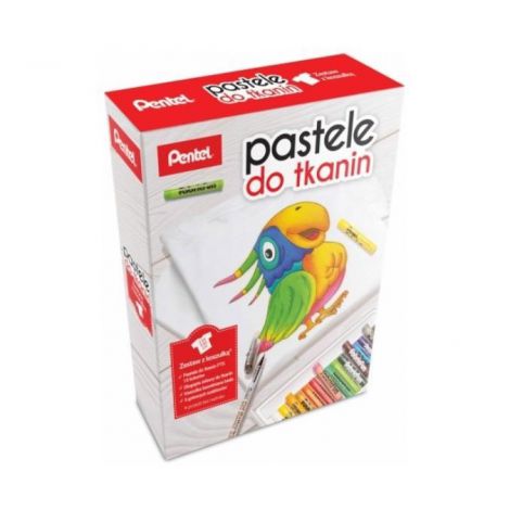 Pastele do tkanin Pentel Zestaw z koszulką, 15 kolorów